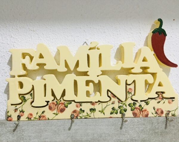 Placa decorativa / porta chaves Família MDF 15mm - Imagem 2