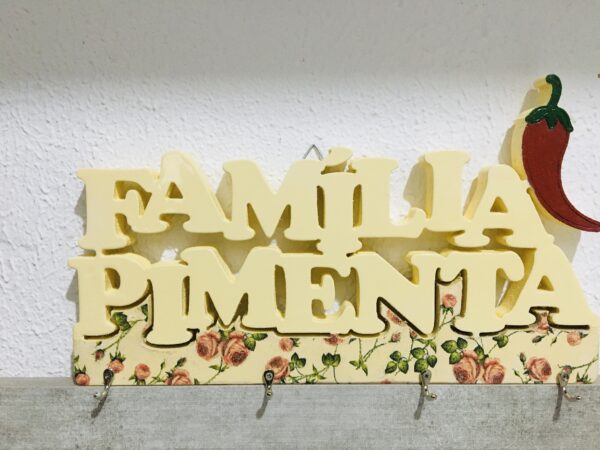 Placa decorativa / porta chaves Família MDF 15mm